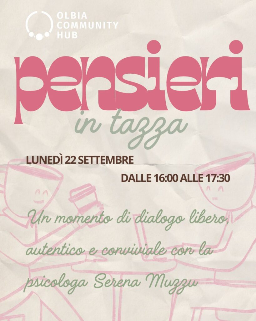 Nasce “Pensieri in Tazza”: un’occasione per ritrovarsi all’Olbia Community Hub