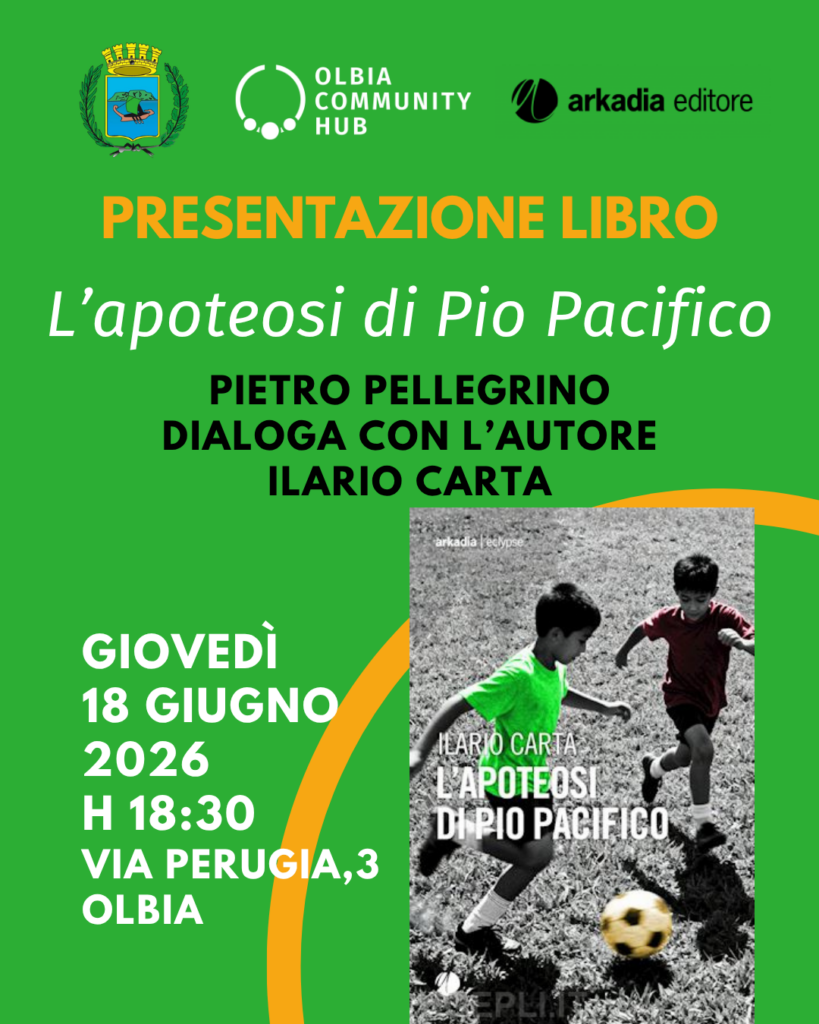 All’Olbia Community Hub presentazione del libro di Ilario Carta “L’apoteosi di Pio Pacifico”